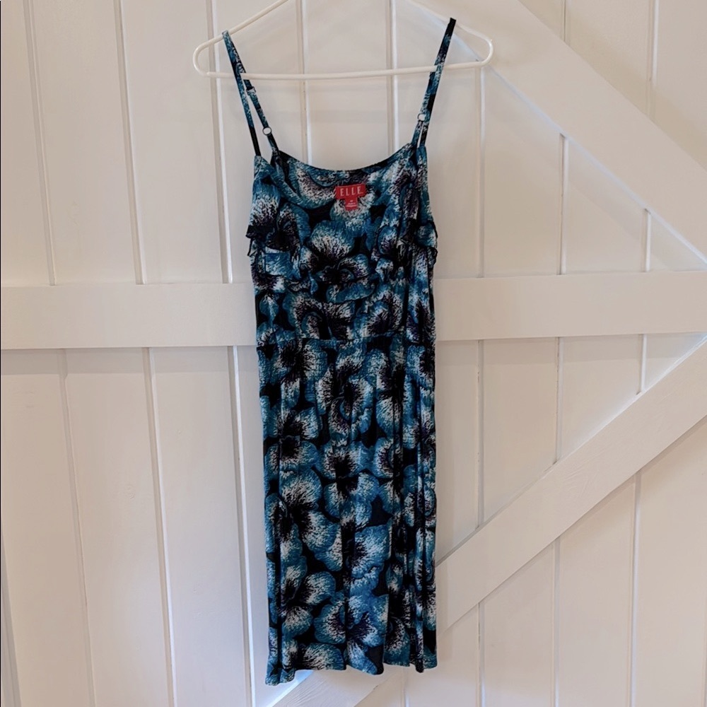 Elle Black and Blue Patterned Dress